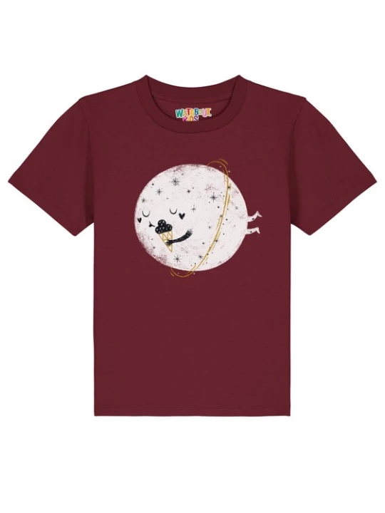Foto van product watabout.kids Shirt ' Planet mit Eis ' lichtgrijs / bordeaux