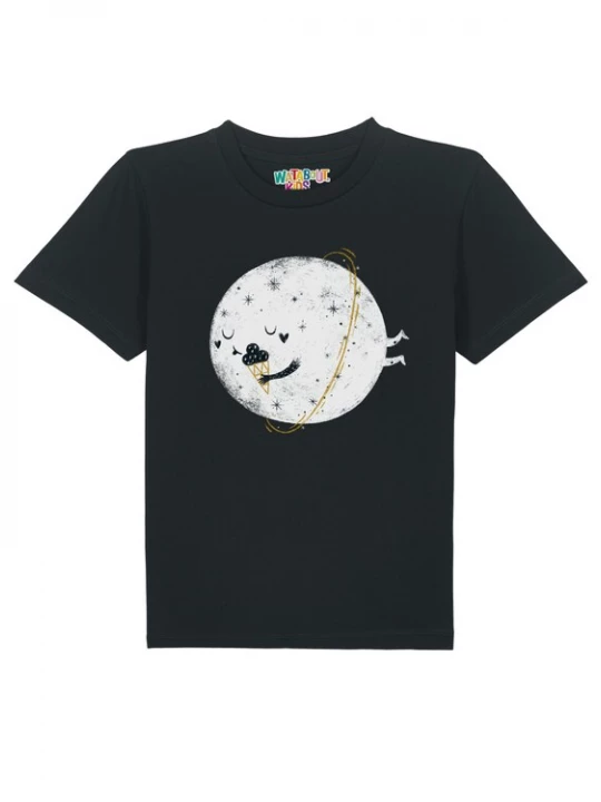 Foto van product watabout.kids Shirt 'Planet mit Eis' lichtgrijs / zwart