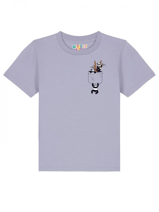 Foto van product watabout.kids Shirt 'Pocket Pandas' cognac / sering / zwart / wit