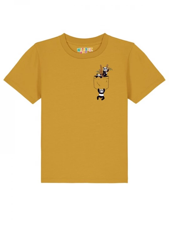 Foto van product watabout.kids Shirt 'Pocket Pandas' oker / gemengde kleuren