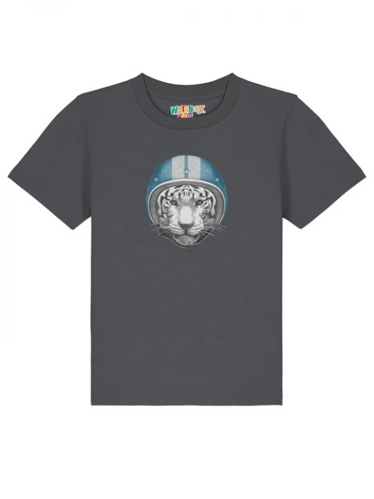 Foto van product watabout.kids Shirt 'Racing Tiger' lichtblauw / grijs / antraciet / wit
