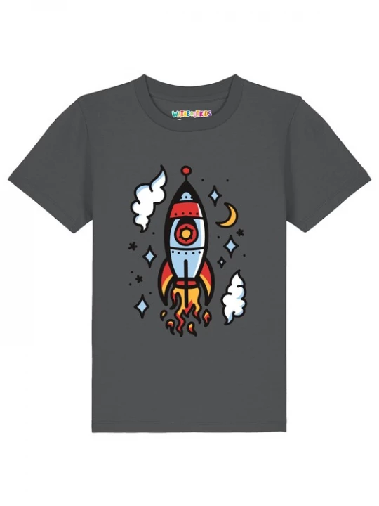 Foto van product watabout.kids Shirt 'Rakete' lichtblauw / antraciet / rood / wit