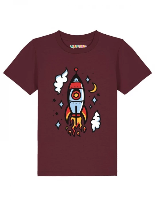 Foto van product watabout.kids Shirt 'Rakete' lichtblauw / rood / merlot / wit