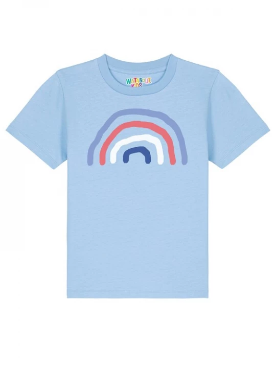 Foto van product watabout.kids Shirt 'Regenbogen' blauw / lichtblauw / rood / wit