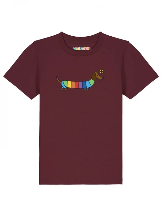 Foto van product watabout.kids Shirt 'Regenbogen Dackel' gemengde kleuren / bordeaux