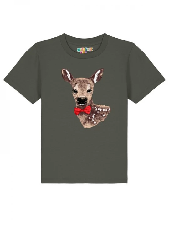 Foto van product watabout.kids Shirt 'Rehkitz' lichtbruin / donkerbruin / donkergroen / rood