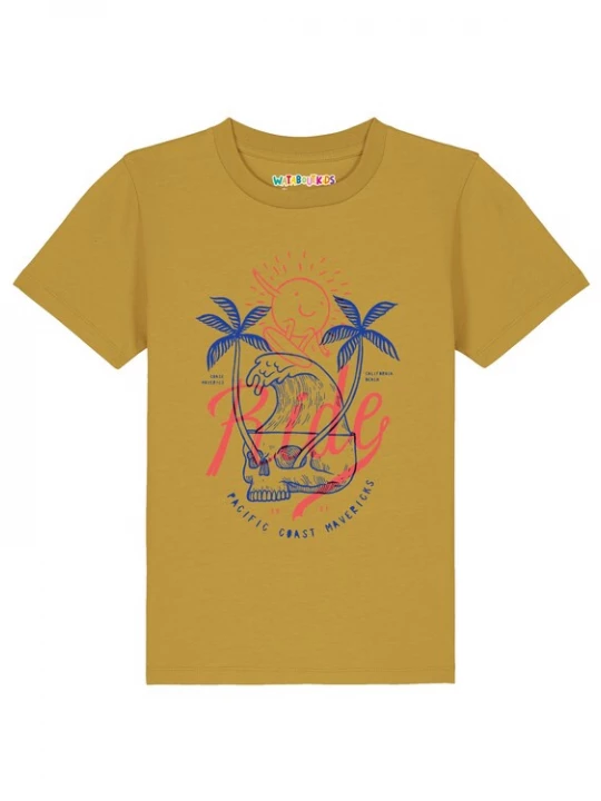 Foto van product watabout.kids Shirt 'Ride the waves' blauw / oker / rood