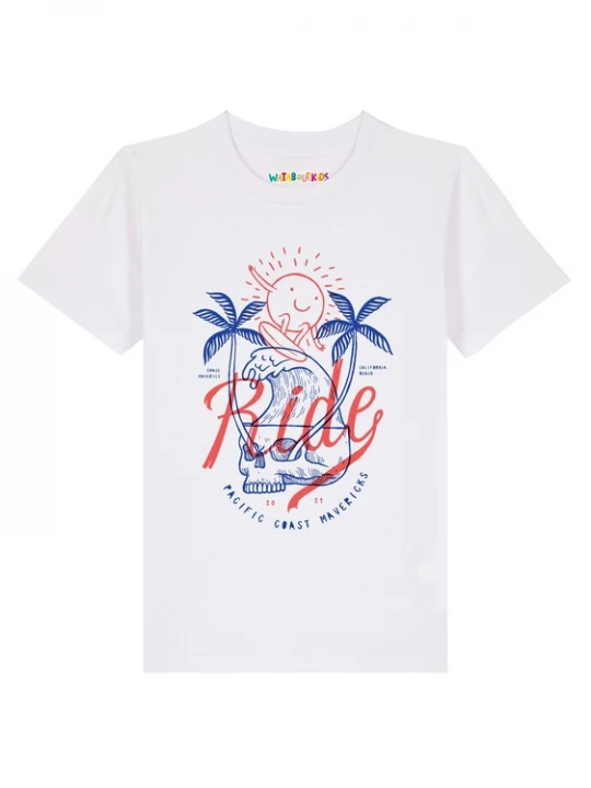 Foto van product watabout.kids Shirt 'Ride the waves' blauw / rood / wit