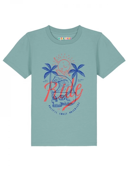 Foto van product watabout.kids Shirt 'Ride the waves' blauw / turquoise / rood