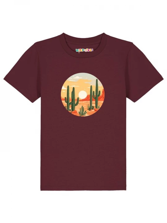 Foto van product watabout.kids Shirt 'Sonnenuntergang in der Wüste' geel / donkergroen / donkeroranje / bordeaux