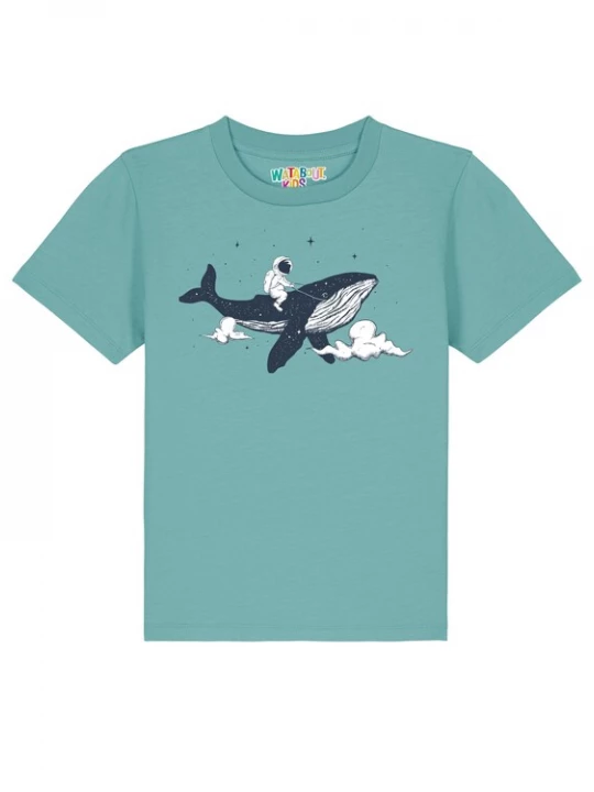 Foto van product watabout.kids Shirt 'Spacewhale' marine / turquoise / wit