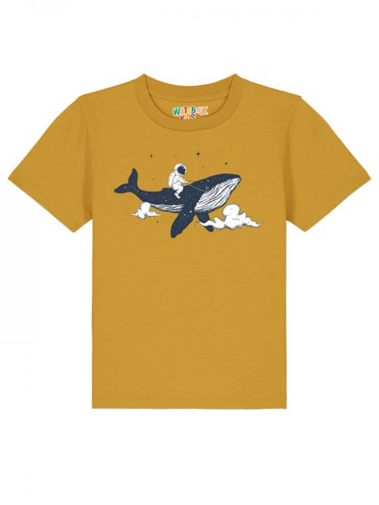 Foto van product watabout.kids Shirt 'Spacewhale' navy / oker / wit