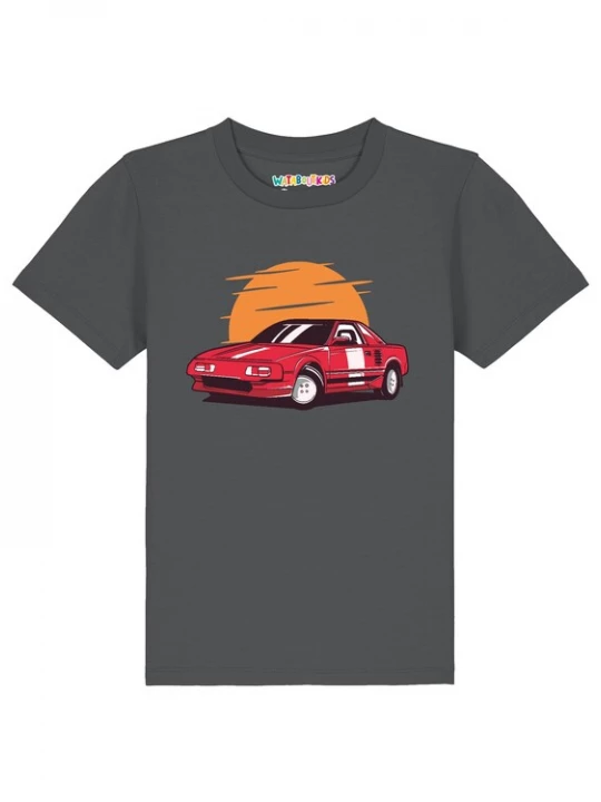 Foto van product watabout.kids Shirt 'Sport Car' antraciet / donkeroranje / rood / zwart