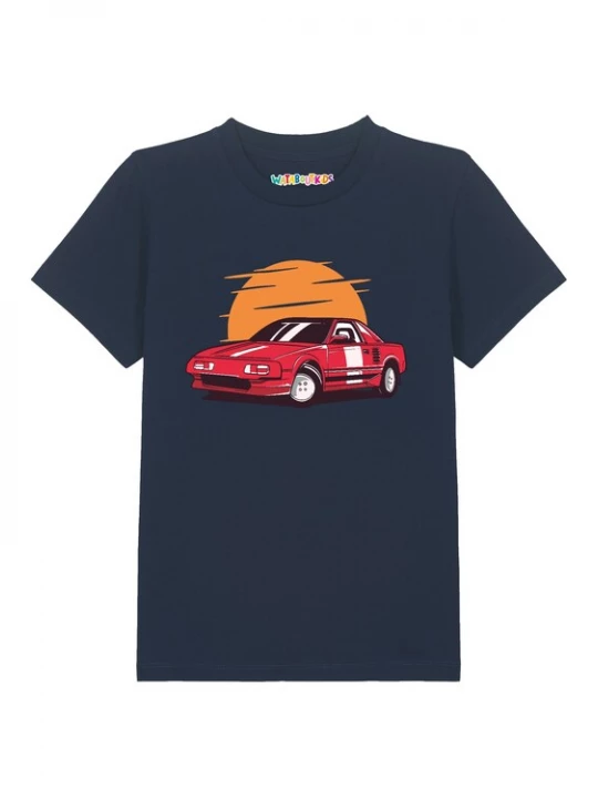 Foto van product watabout.kids Shirt 'Sport Car' navy / donkeroranje / rood / zwart