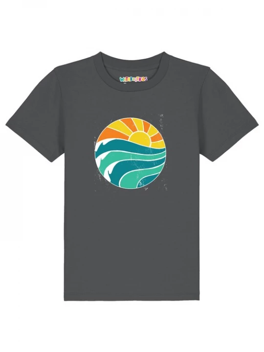 Foto van product watabout.kids Shirt 'Summer Sun' antraciet / petrol / oranje / donkeroranje