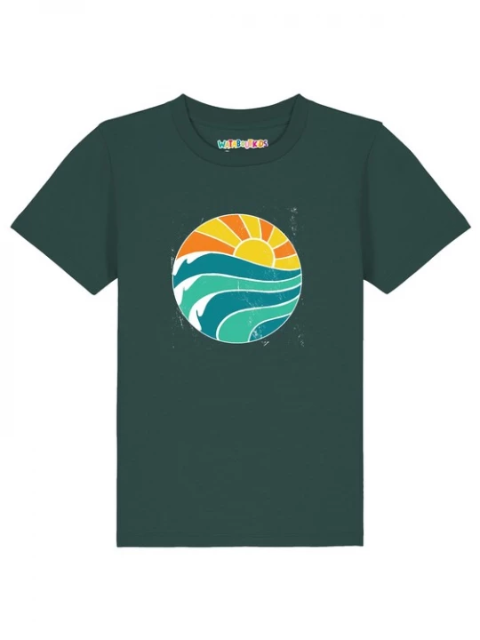 Foto van product watabout.kids Shirt 'Summer Sun' turquoise / donkergroen / oranje / donkeroranje