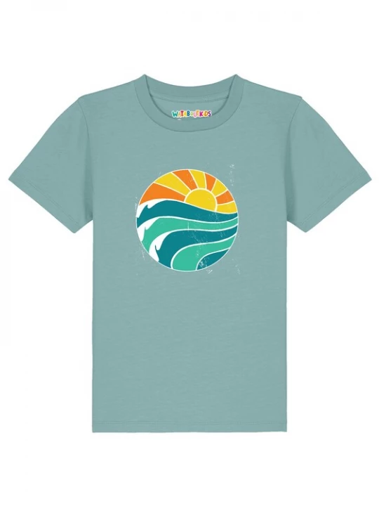 Foto van product watabout.kids Shirt 'Summer Sun' turquoise / smaragd / oranje / donkeroranje