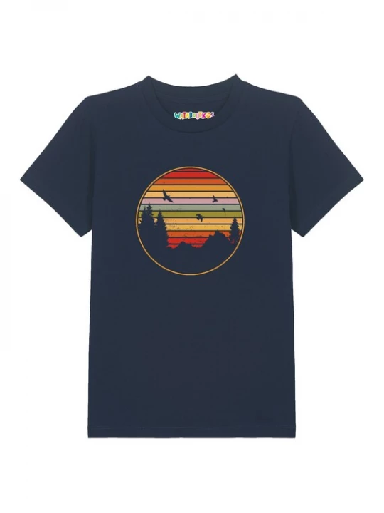 Foto van product watabout.kids Shirt 'Sunset Berge & Tannen' navy / lichtblauw / donkergeel / rood