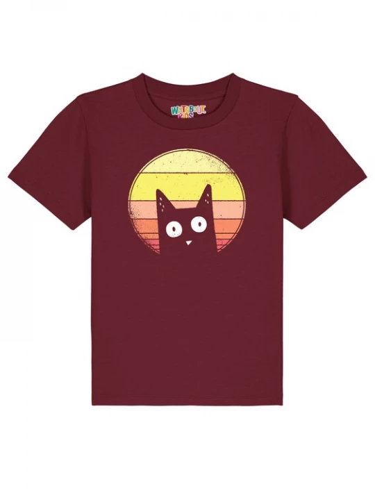 Foto van product watabout.kids Shirt 'Sunset Cat' geel / oranje / bordeaux