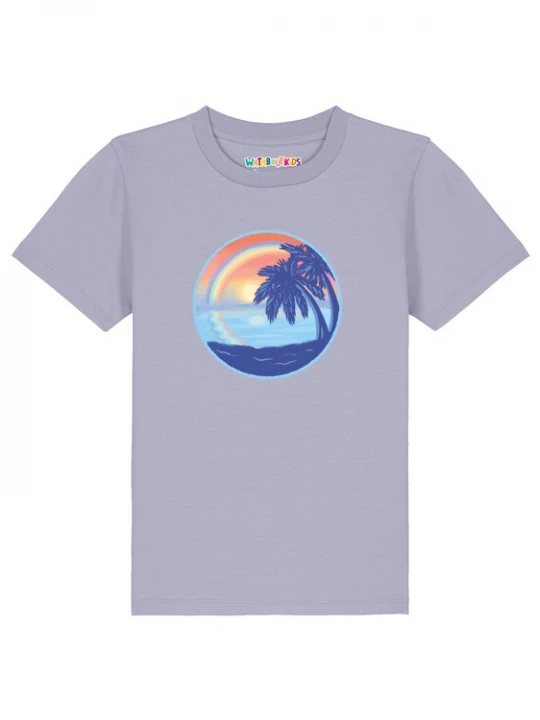 Foto van product watabout.kids Shirt 'Sunset Rainbow' blauw / duifblauw / neonblauw / geel