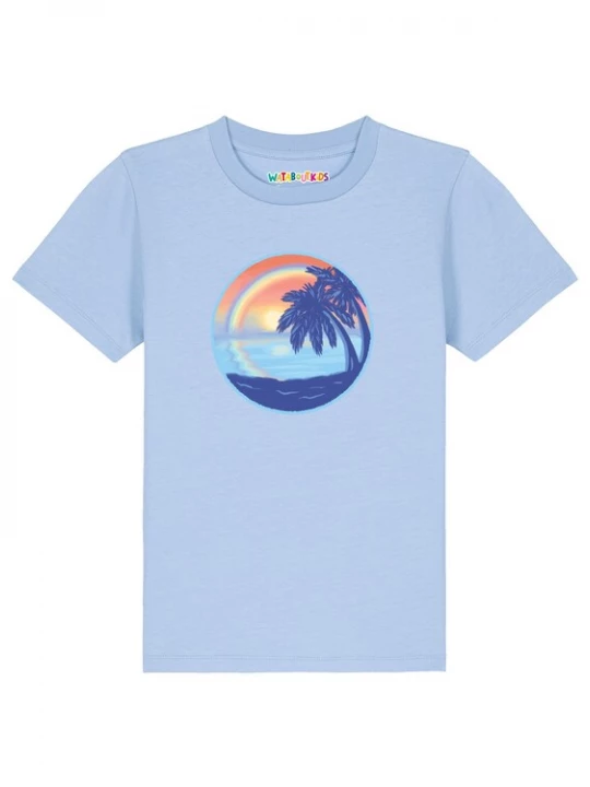 Foto van product watabout.kids Shirt 'Sunset Rainbow ' blauw / lichtblauw / geel / donkeroranje