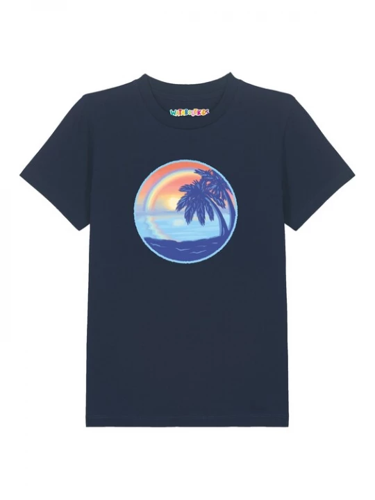 Foto van product watabout.kids Shirt 'Sunset Rainbow' blauw / navy / lichtblauw / geel