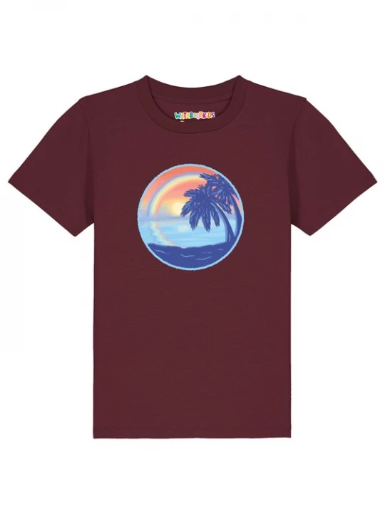 Foto van product watabout.kids Shirt 'Sunset Rainbow' blauw / neonblauw / geel / bordeaux