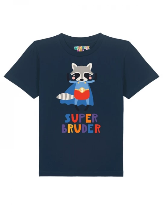 Foto van product watabout.kids Shirt 'Superbruder' blauw / navy / grijs / rood