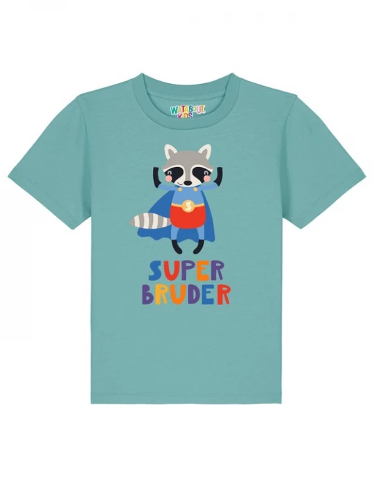 Foto van product watabout.kids Shirt 'Superbruder' blauw / turquoise / grijs / rood