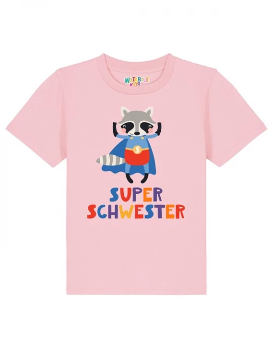 Foto van product watabout.kids Shirt 'Superschwester' blauw / grijs / rosa / rood