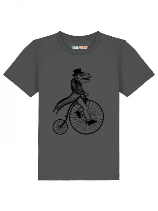 Foto van product watabout.kids Shirt 'T-Rex auf Fahrrad' antraciet / zwart