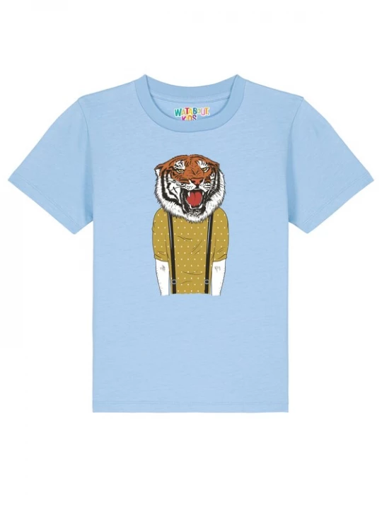 Foto van product watabout.kids Shirt 'Tiger Head' lichtblauw / gemengde kleuren