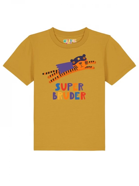 Foto van product watabout.kids Shirt 'Tiger Superbruder' oker / gemengde kleuren