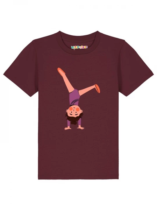 Foto van product watabout.kids Shirt 'Turnen' lila / zalm roze / bordeaux / zwart