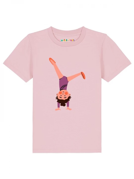 Foto van product watabout.kids Shirt 'Turnen' lila / zalm roze / rosa / zwart