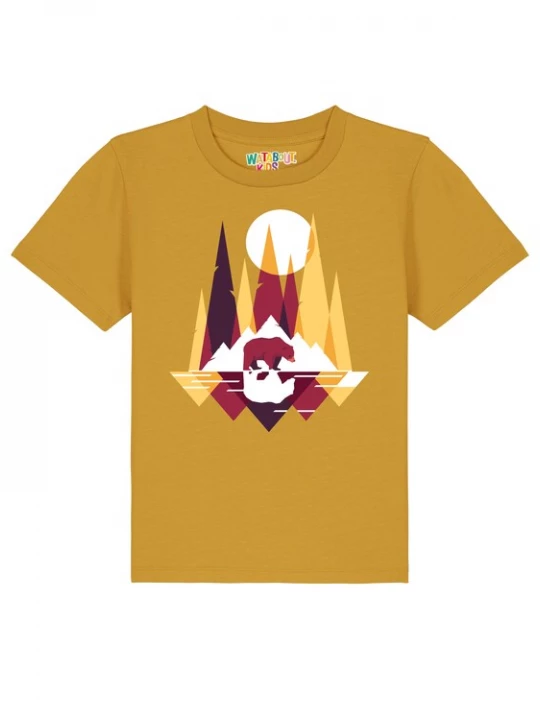 Foto van product watabout.kids Shirt 'Von Bären und Bergen' oker / lila / wit