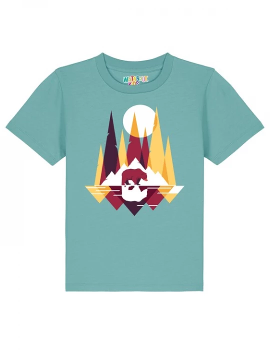 Foto van product watabout.kids Shirt 'Von Bären und Bergen' turquoise / gemengde kleuren