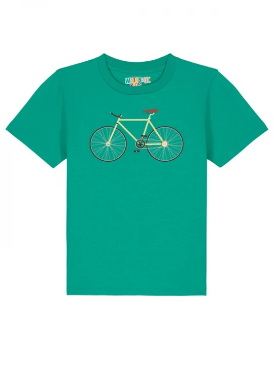 Foto van product watabout.kids Shirt 'Yellow Bike' geel / grasgroen / zwart