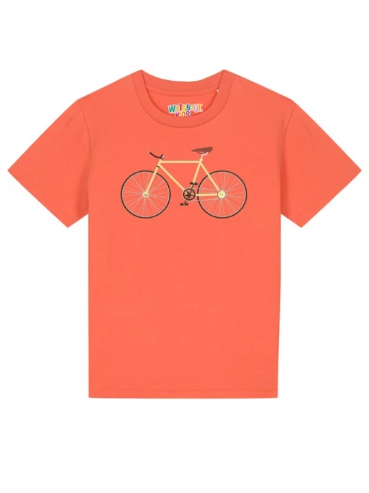 Foto van product watabout.kids Shirt 'Yellow Bike' geel / grijs / koraal / zwart