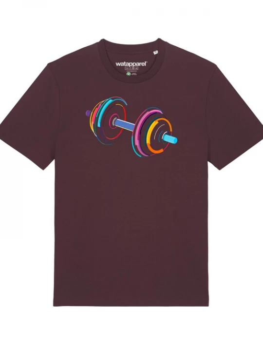 Foto van product Watapparel Shirt ' 80s Hantel ' gemengde kleuren / donkerrood