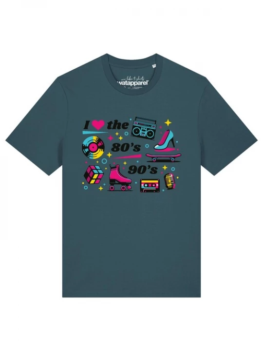 Foto van product Watapparel Shirt '80s Love' petrol