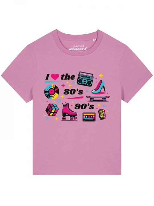 Foto van product Watapparel Shirt '80s Love' rosa / rood / zwart