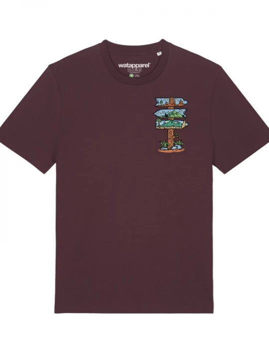 Foto van product Watapparel Shirt ' Adventure is everywhere ' gemengde kleuren / donkerrood