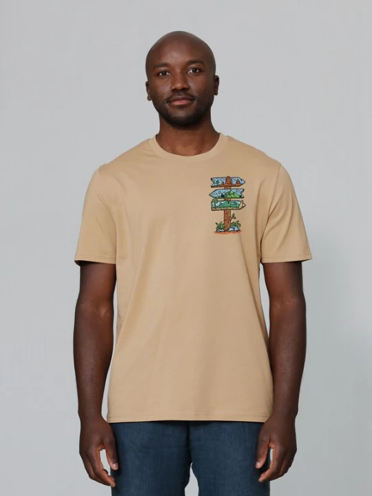 Foto van product Watapparel Shirt 'Adventure is everywhere' sand / lichtblauw / bruin / lichtgroen / wit