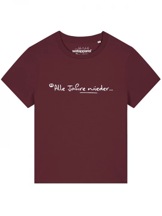 Foto van product Watapparel Shirt 'Alle Jahre Wieder ' bordeaux / wit