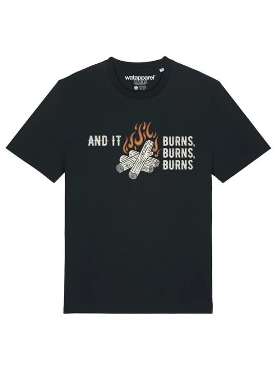 Foto van product Watapparel Shirt 'And It Burns' cognac / zwart / offwhite