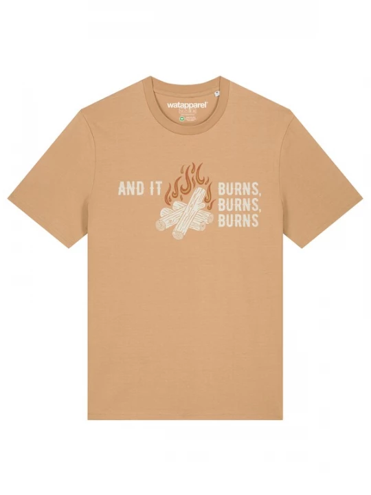 Foto van product Watapparel Shirt 'And It Burns' donkerbeige / offwhite