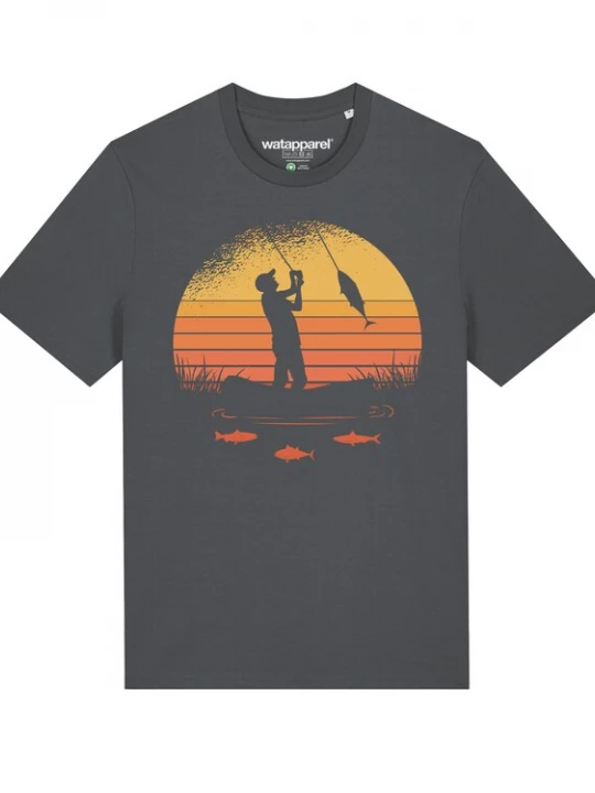 Foto van product Watapparel Shirt ' Angler ' antraciet / oranje