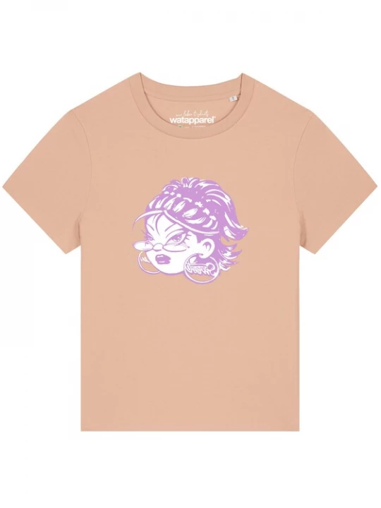 Foto van product Watapparel Shirt 'Babe' abrikoos / pink / wit