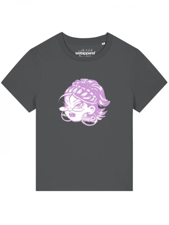 Foto van product Watapparel Shirt 'Babe' antraciet / wit